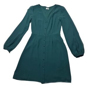 Wilfred by Aritzia V-Neck Button Front Mini Dress